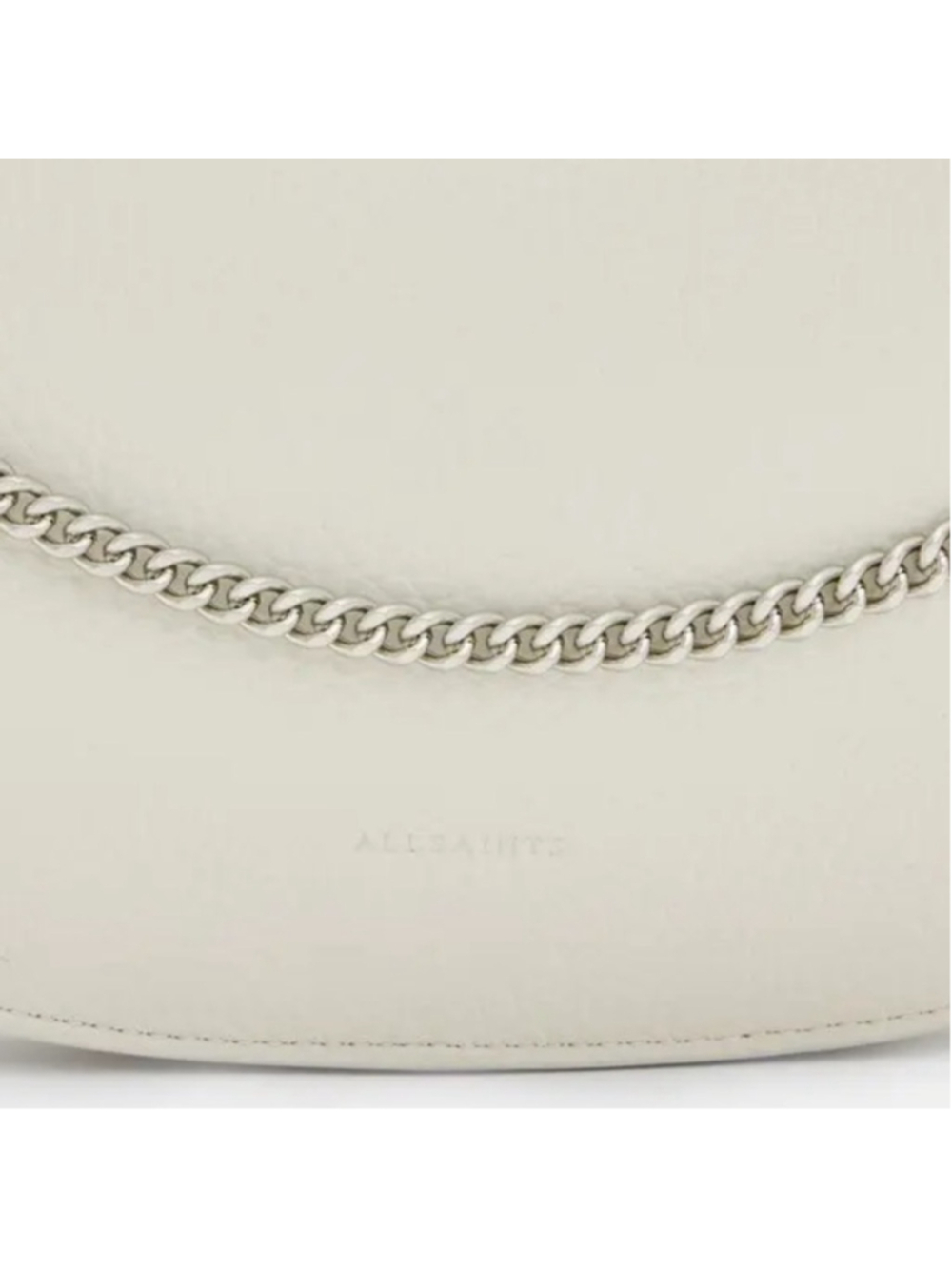 ALLSAINTS Blake Leather Shoulder Bag Pampas White Silver Hardware *FLAWED* - Picture 4 of 16